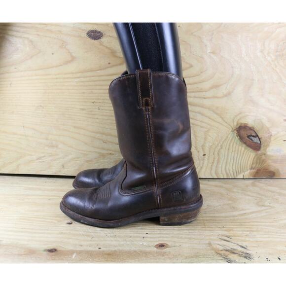 Dan Post Boots Mens 10D Brown Leather Cowboy Western Pull On - Picture 1 of 13